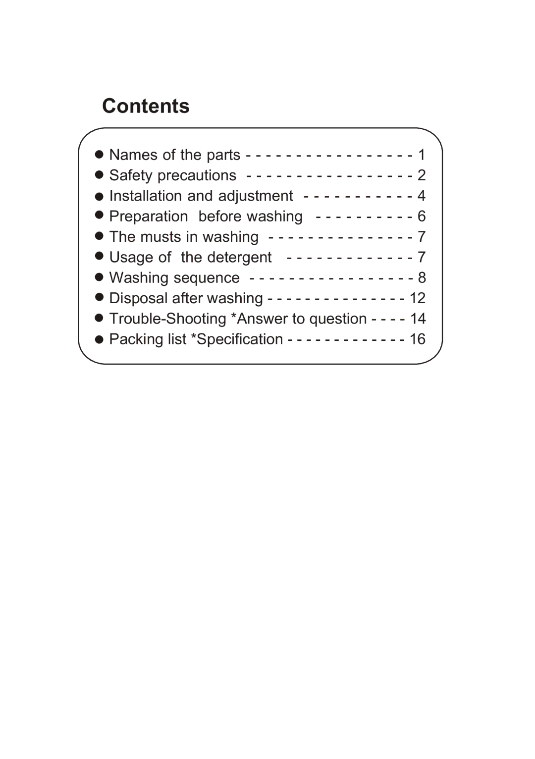 Haier 0030808445 user manual Contents 