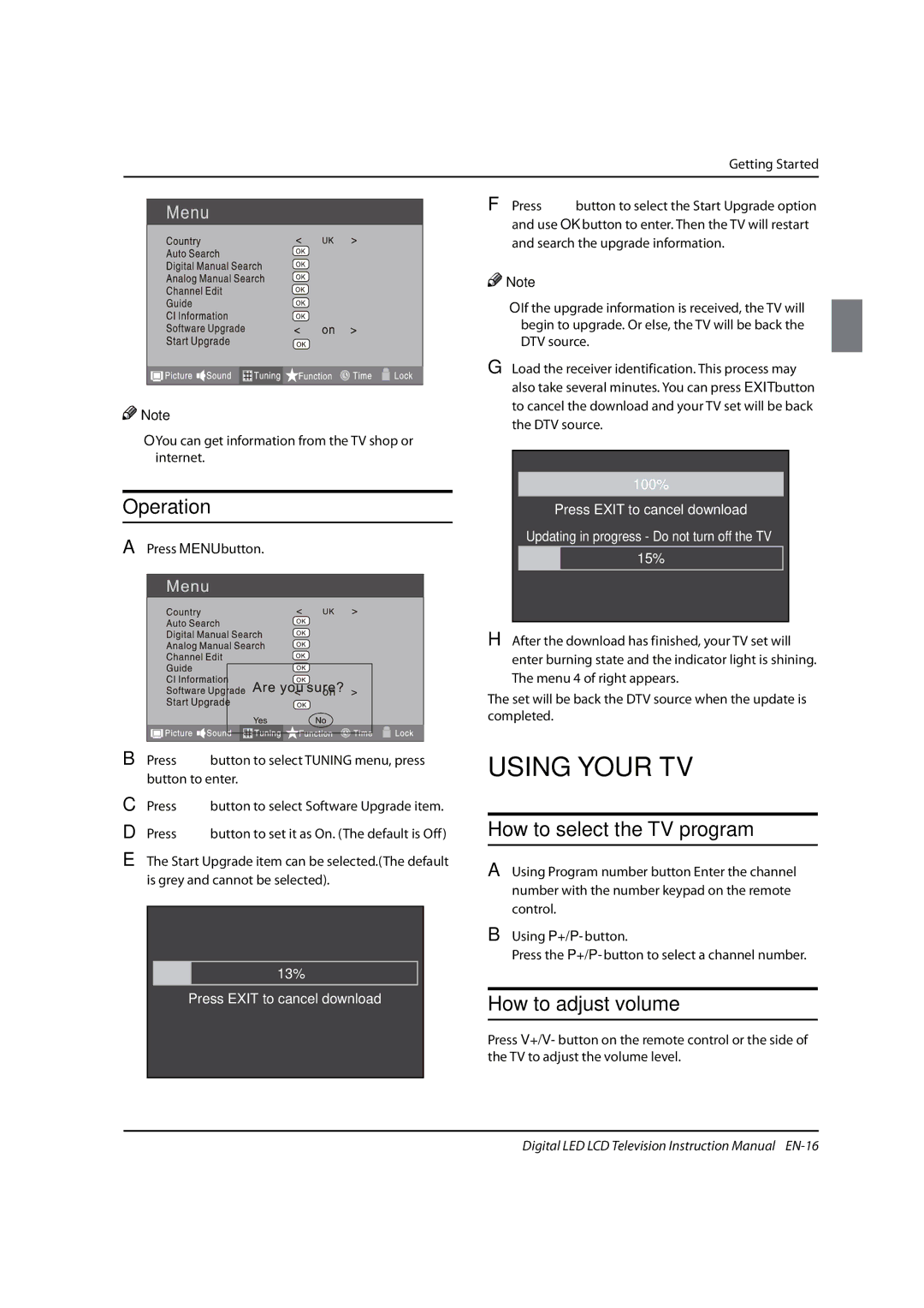 Haier 0090504932V manual Using Your TV, Operation, How to select the TV program, How to adjust volume 