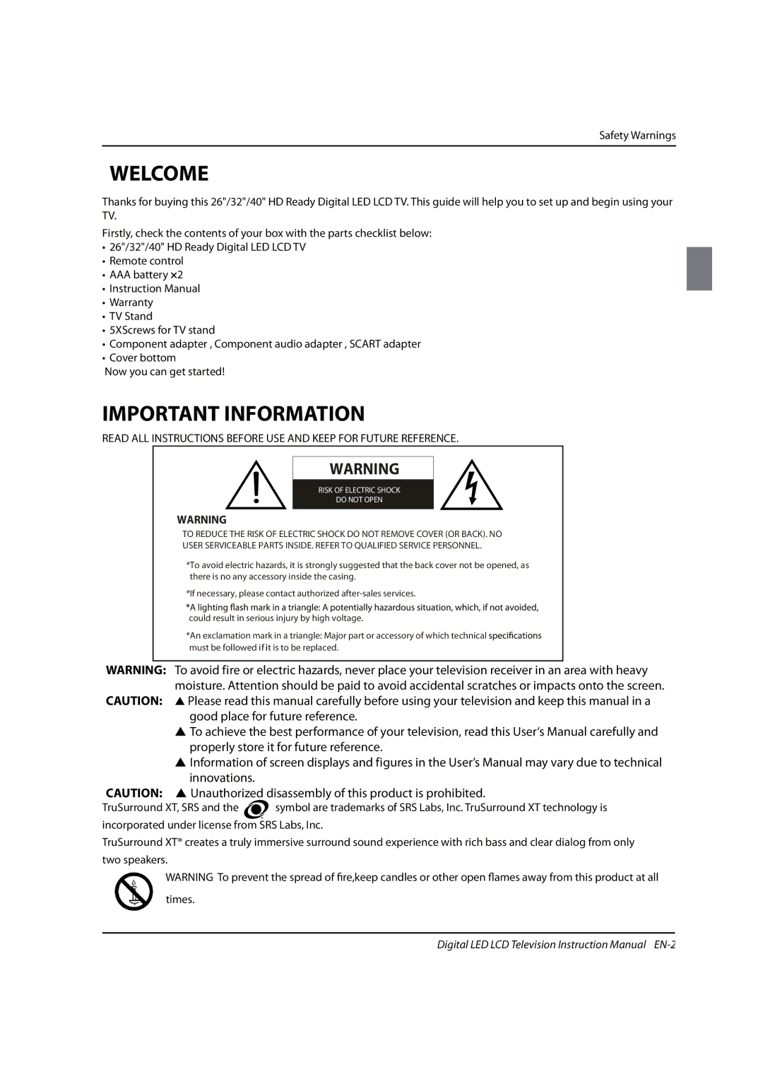 Haier 0090504932V manual Welcome, Important Information, Safety Warnings 