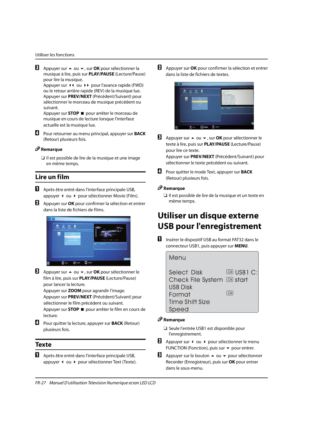 Haier 0090504932V manual Lire un film, Texte 