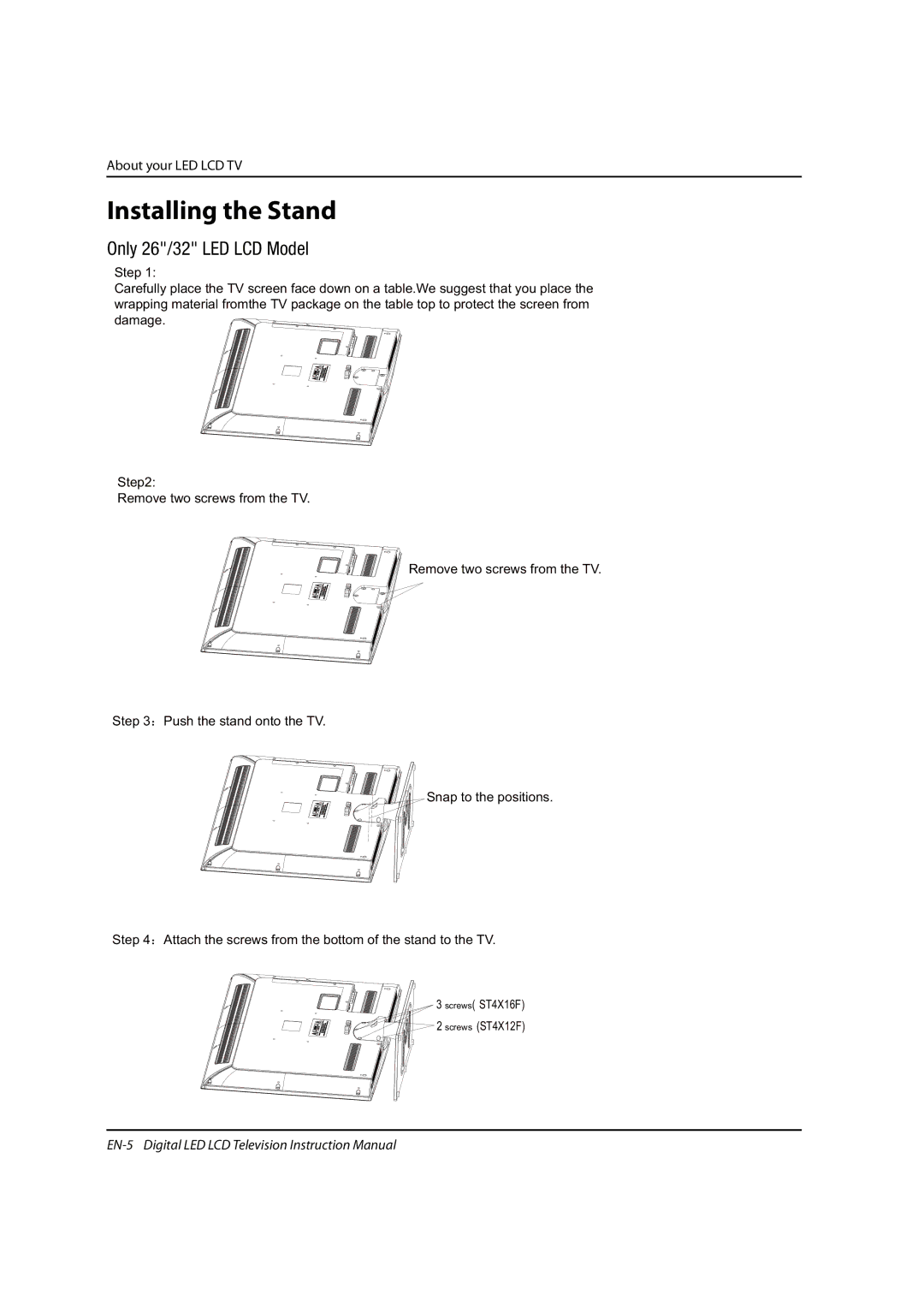 Haier 0090504932V manual Installing the Stand, About your LED LCD TV 