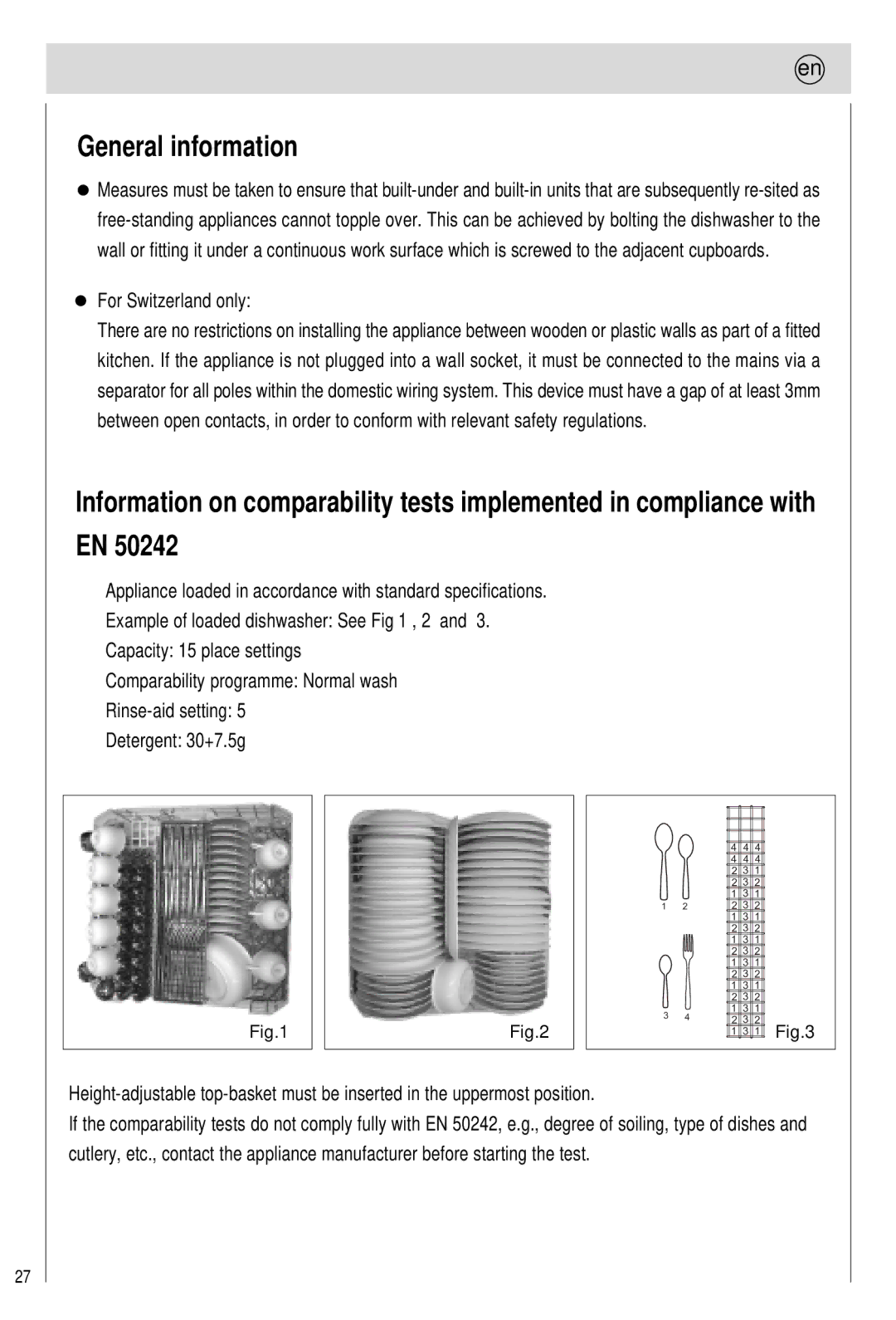 Haier 0120505609 manual General information, For Switzerland only 