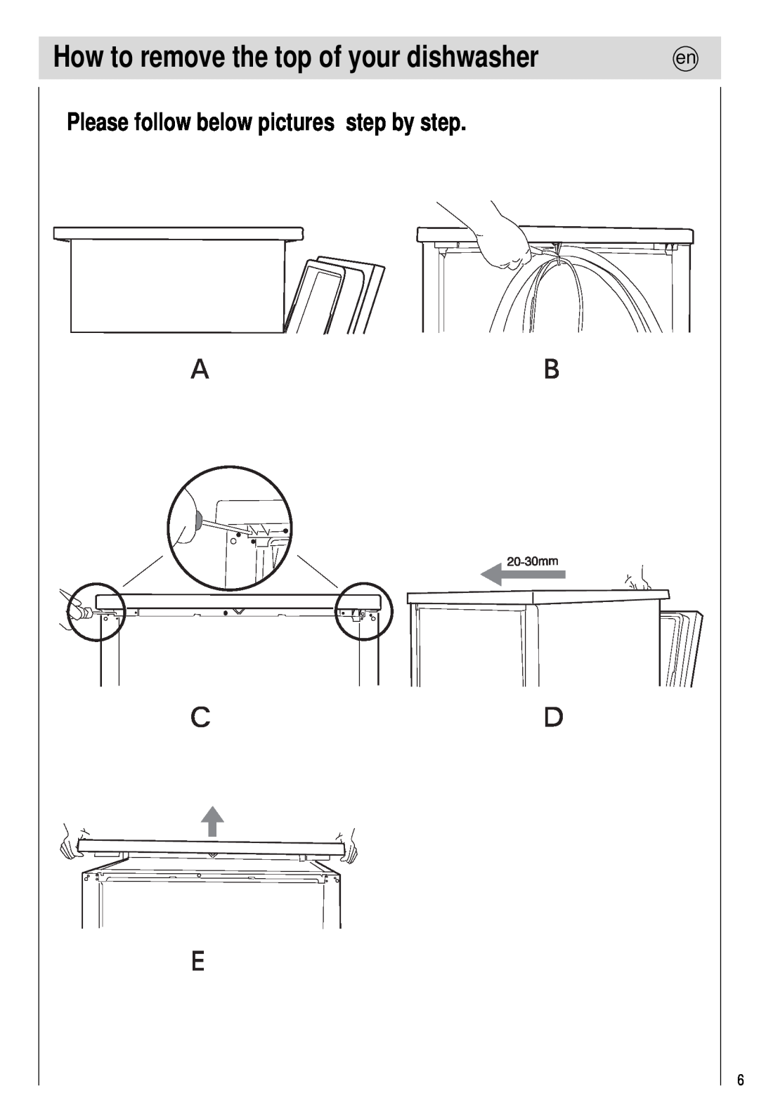 Haier 0120505609 manual How to remove the top of your dishwasher, Please follow below pictures step by step 