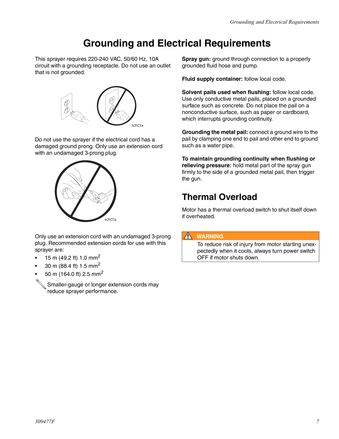 Haier 232738 specifications Grounding and Electrical Requirements, Thermal Overload 