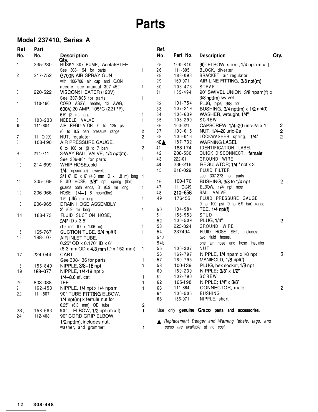 Haier manual Parts, Model 237410, Series a 