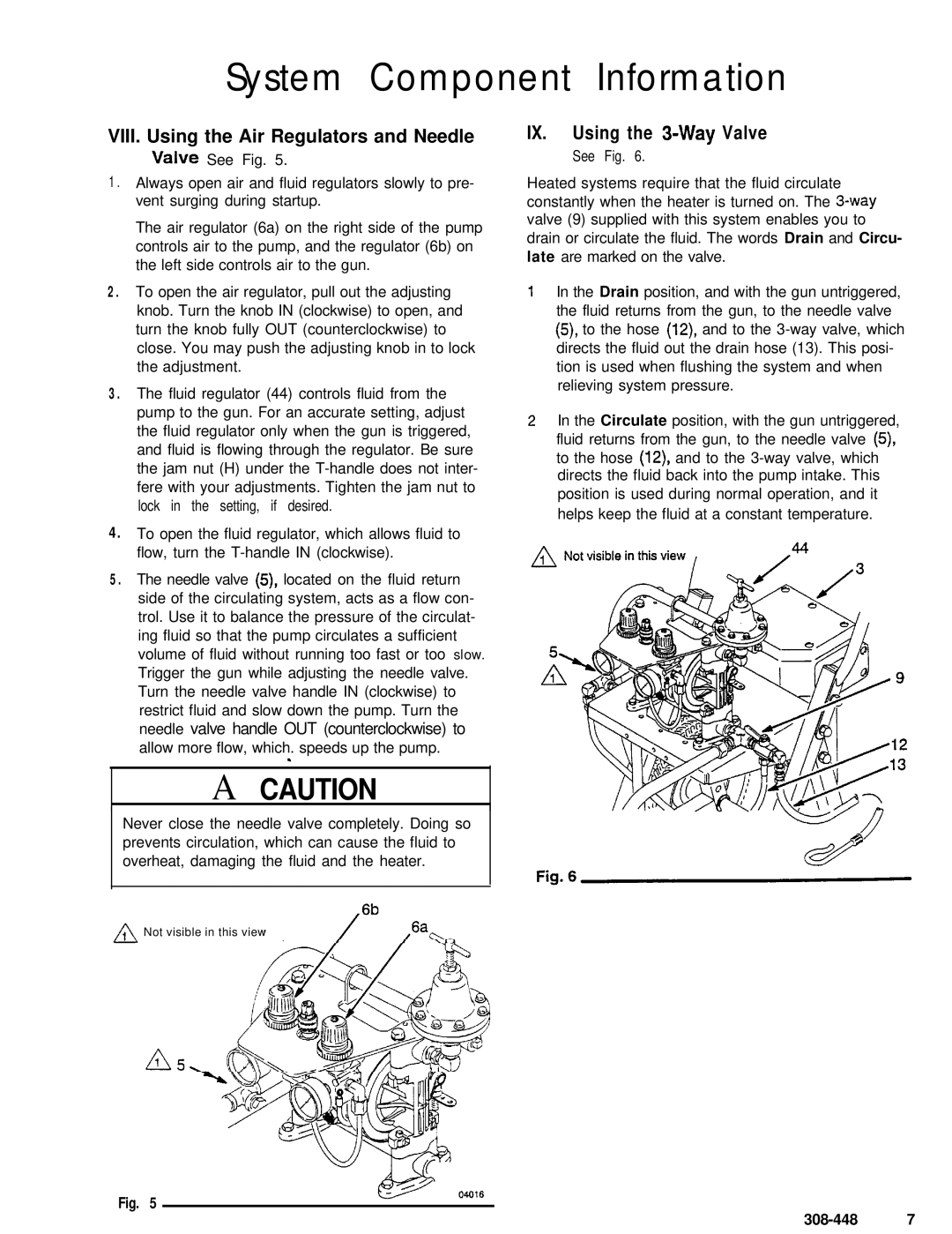 Haier 237410 manual System Component Information, VIII. Using the Air Regulators and Needle, IX. Using the 3-Way Valve 