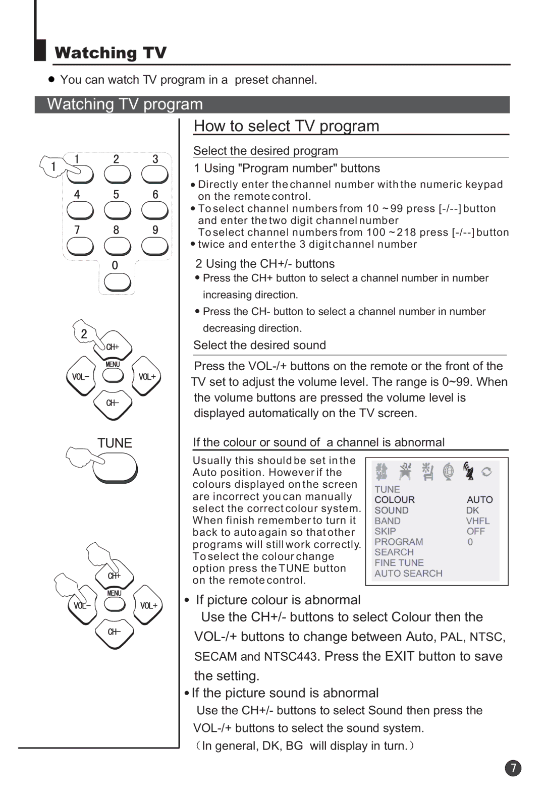 Haier 29F3A manual Watching TV program, How to select TV program, Tune 