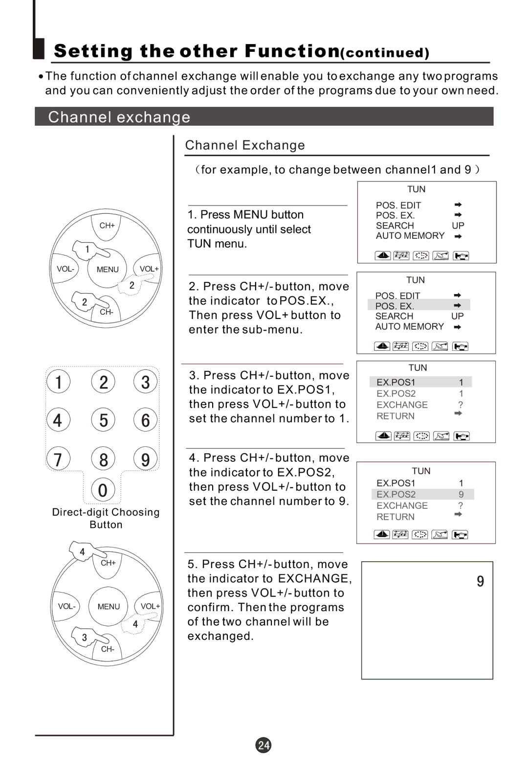 Haier 29FA10-AM owner manual Channel exchange, Channel Exchange 