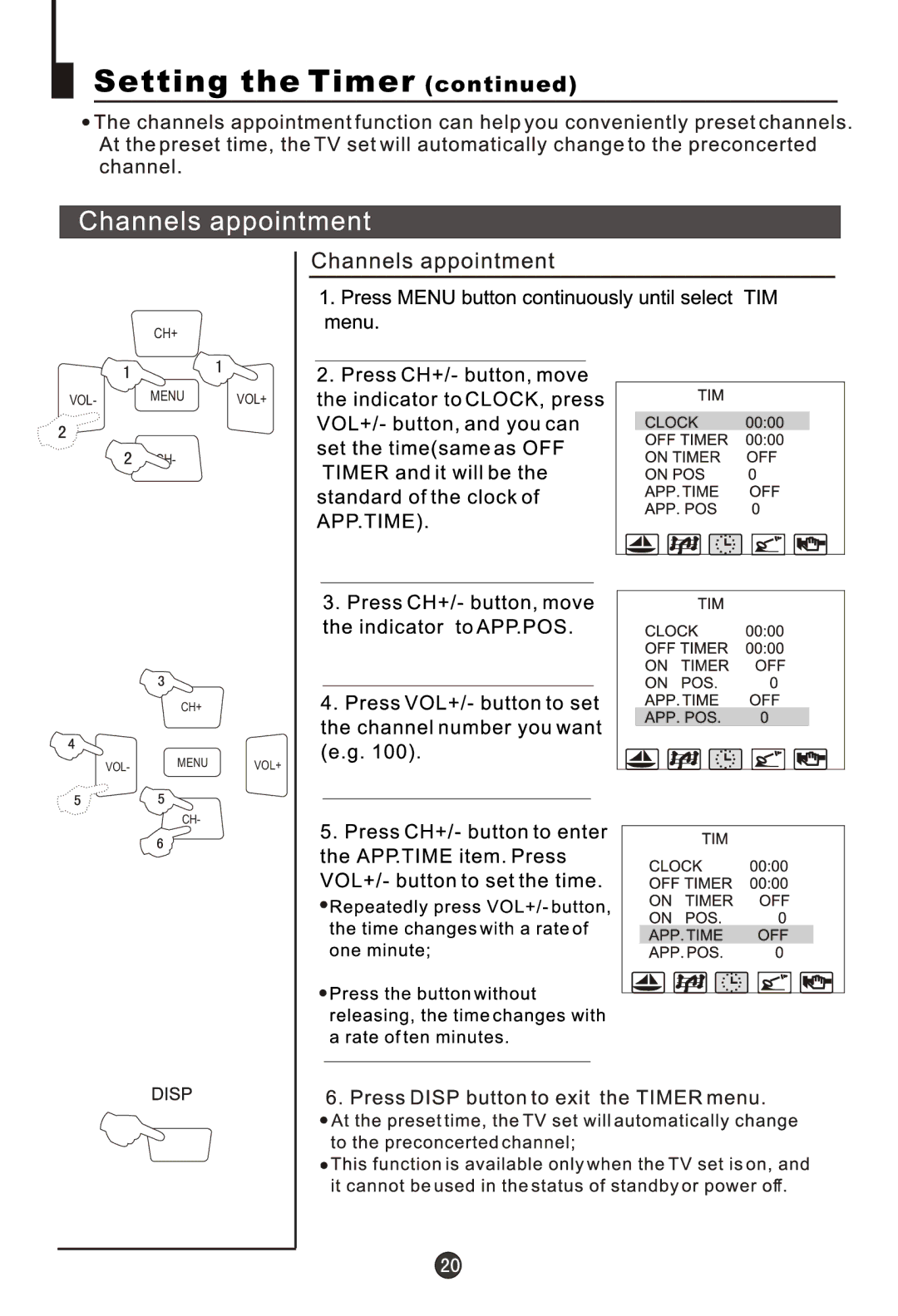 Haier 29MT1, 29FA18 owner manual Ch+ Vol 