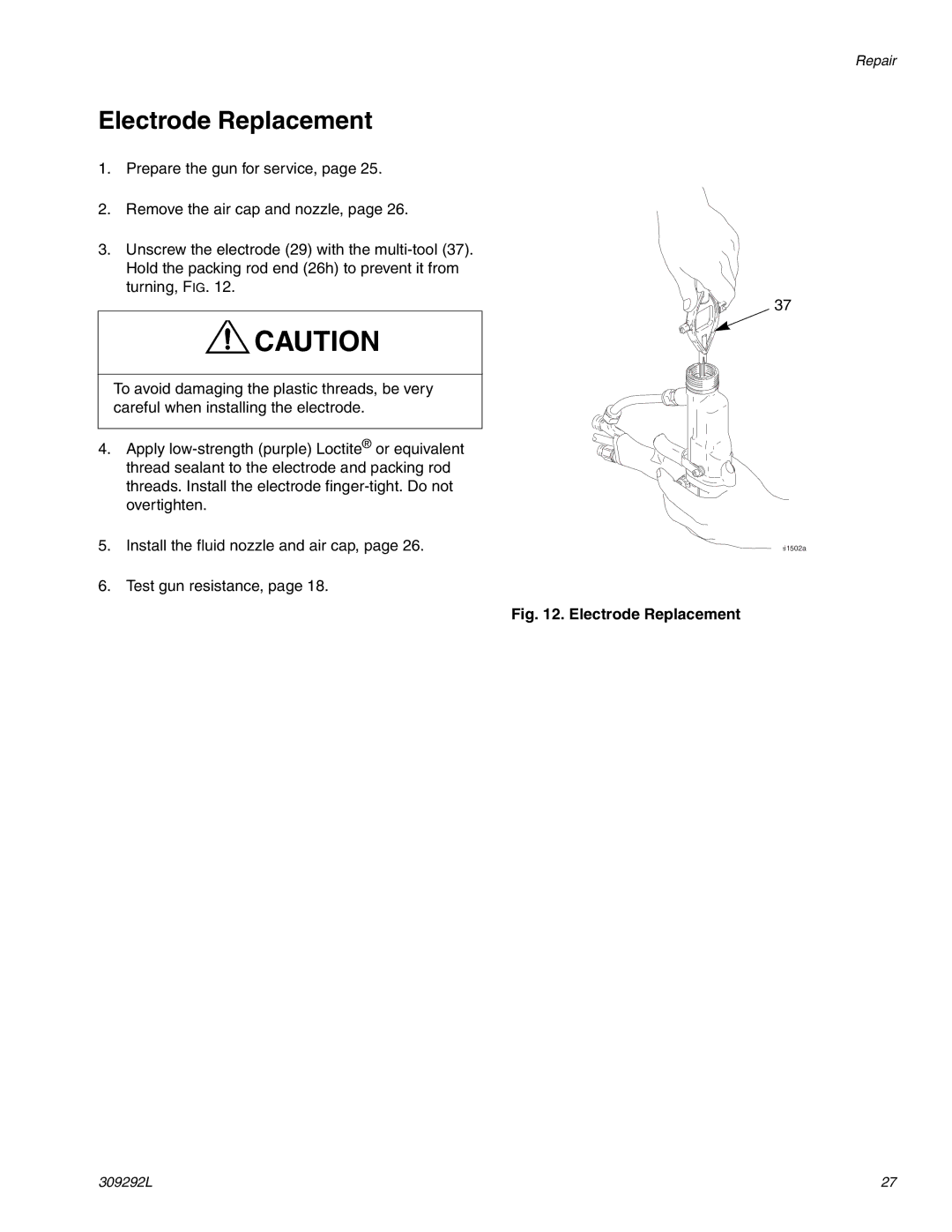 Haier 309292L important safety instructions Electrode Replacement 