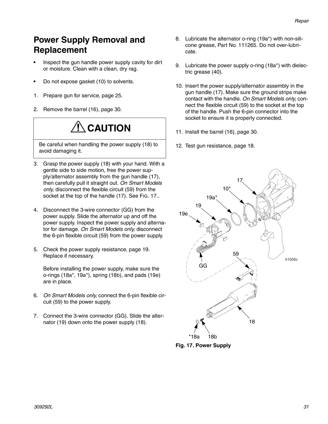 Haier 309292L important safety instructions Power Supply Removal and Replacement 