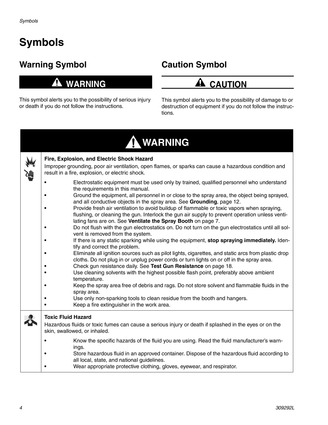 Haier 309292L important safety instructions Symbols, Fire, Explosion, and Electric Shock Hazard, Toxic Fluid Hazard 