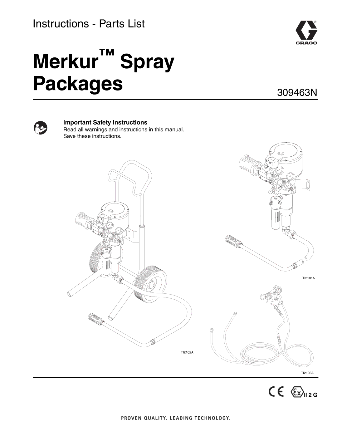 Haier 309463N important safety instructions Merkur Spray Packages, II 2 G 