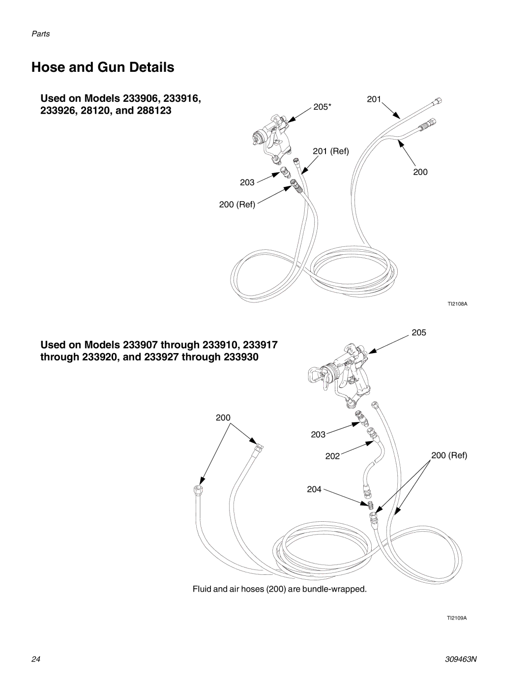 Haier 309463N important safety instructions Hose and Gun Details 