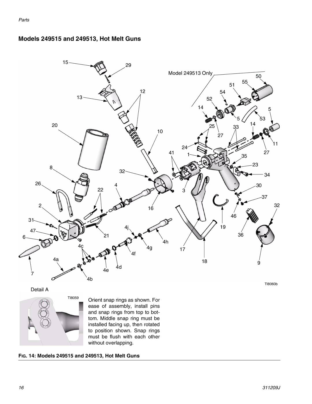 Haier 311209J important safety instructions Models 249515 and 249513, Hot Melt Guns 