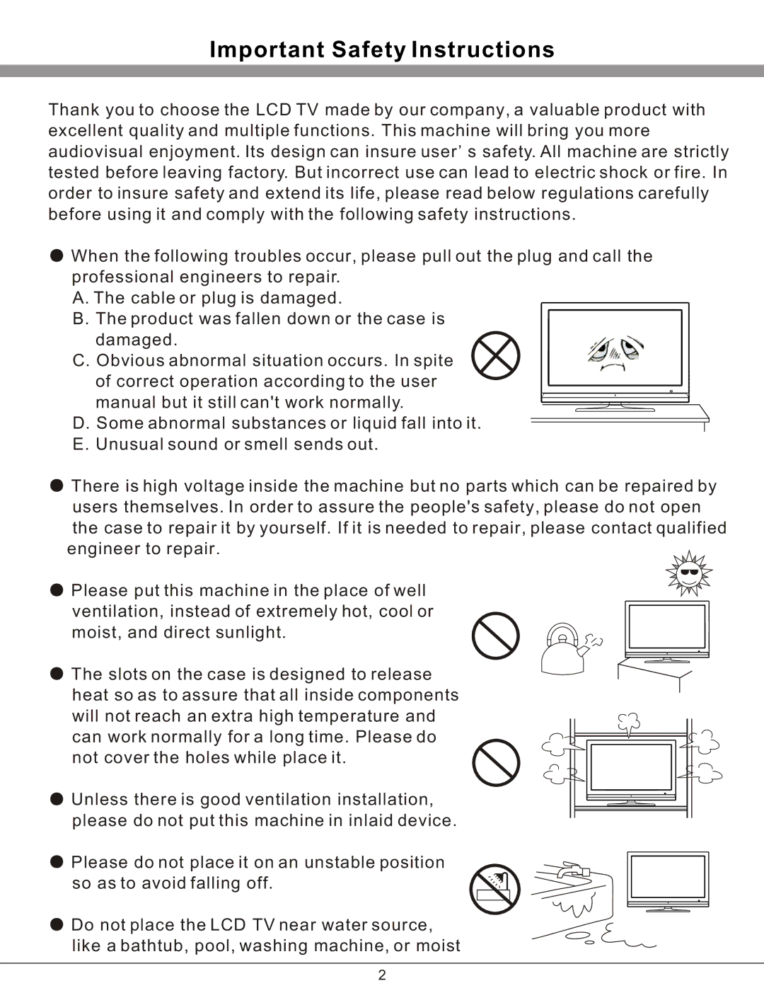 Haier 32T51 important safety instructions Important Safety Instructions 