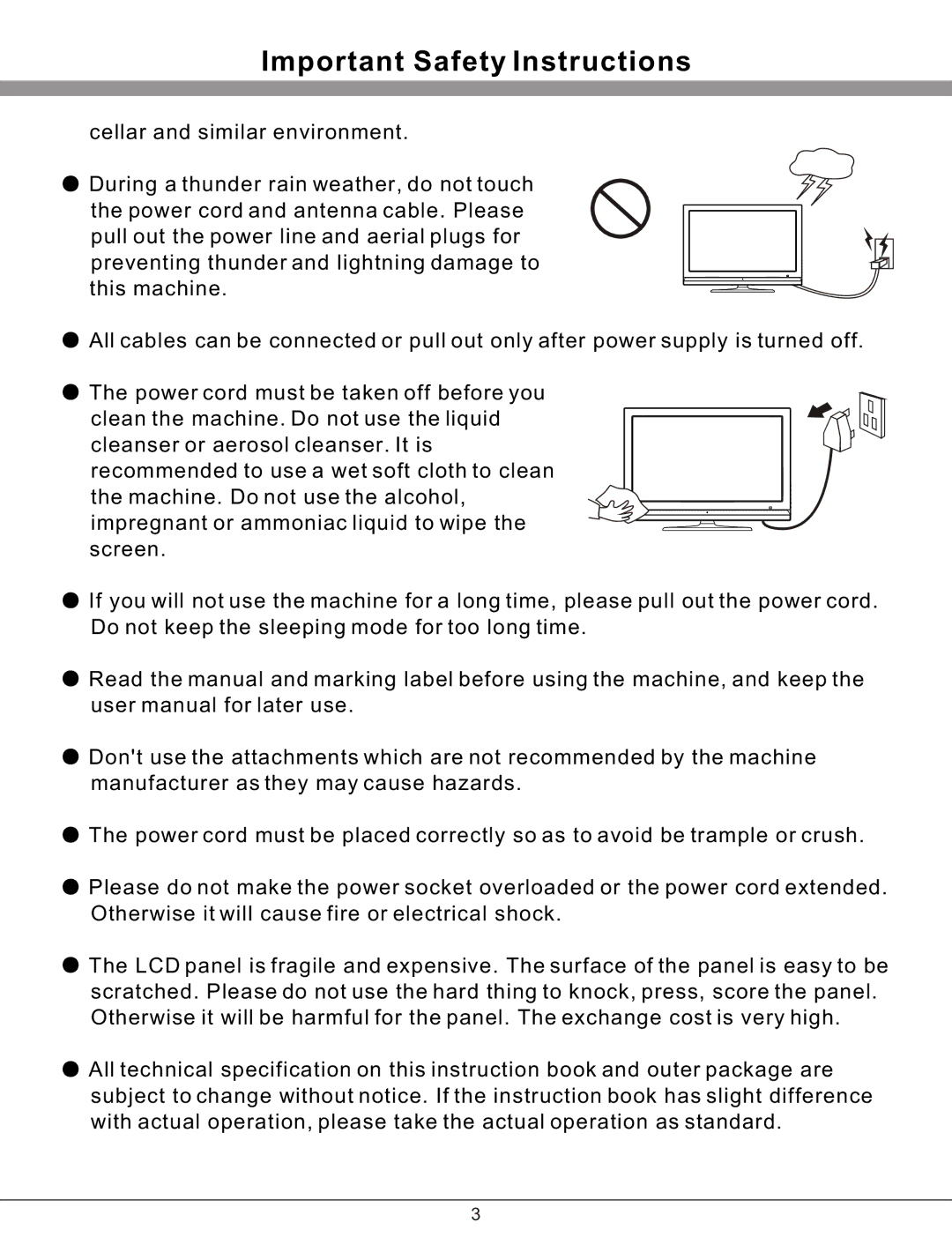 Haier 32T51 important safety instructions Important Safety Instructions 