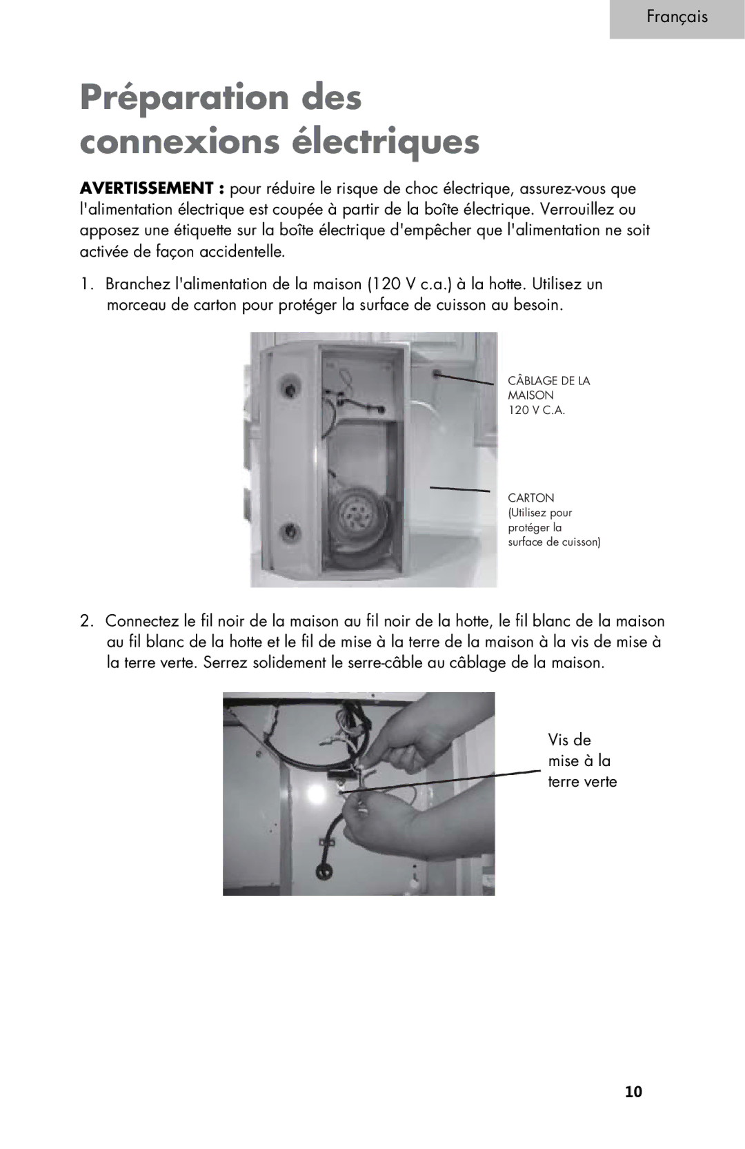 Haier 3000, 4000 user manual Préparation des connexions électriques 