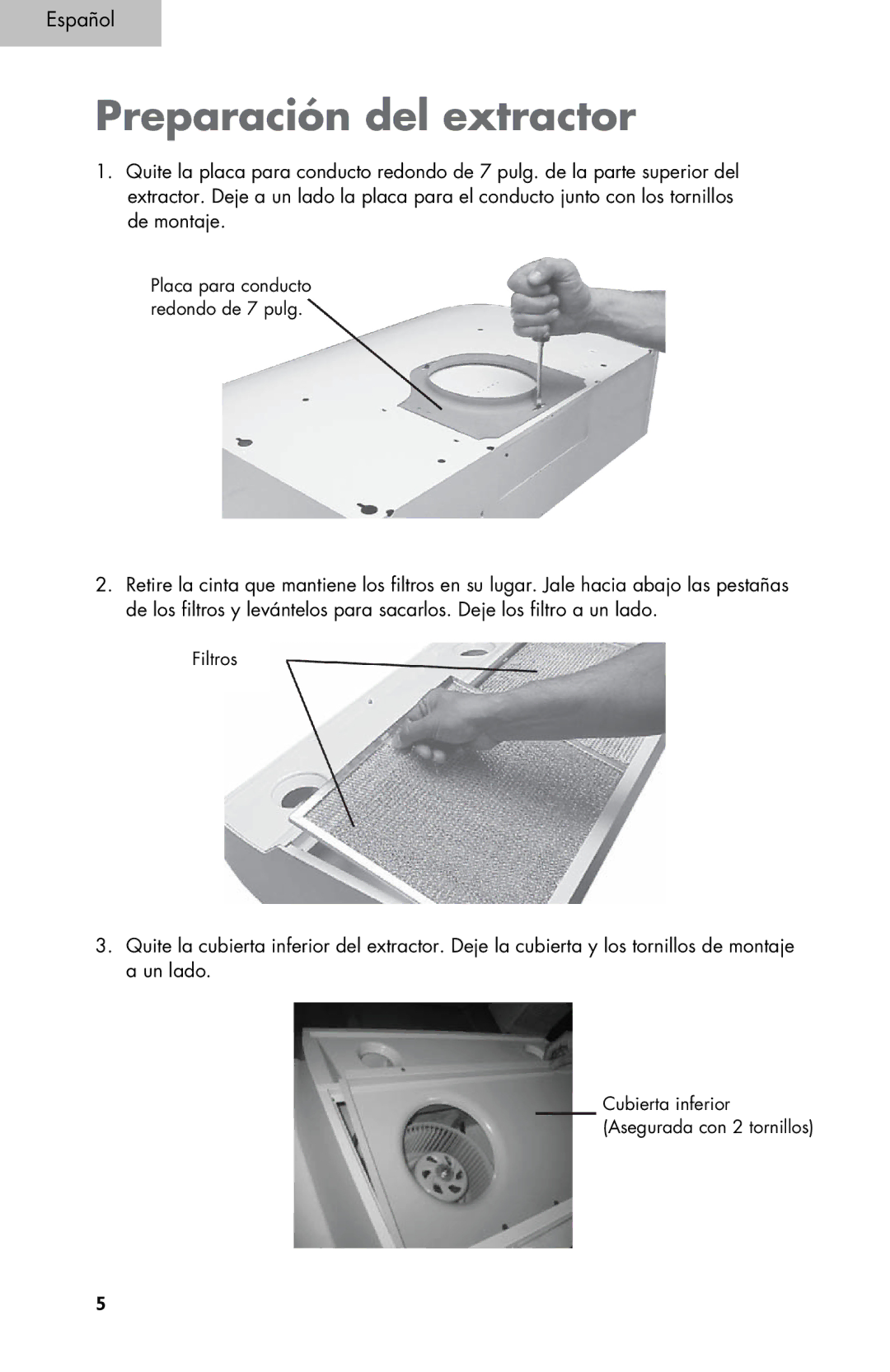 Haier 4000, 3000 user manual Preparación del extractor 