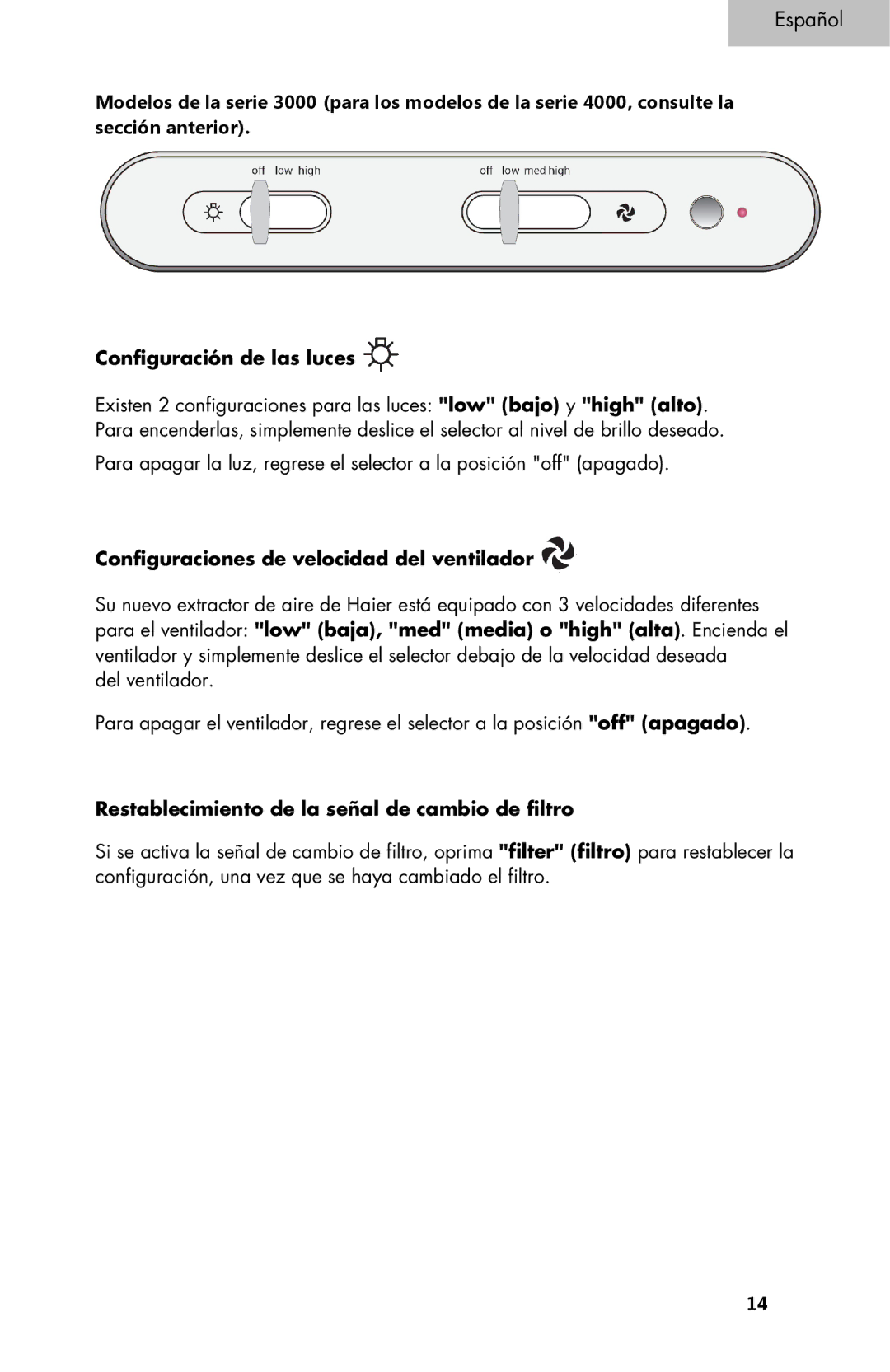 Haier 3000, 4000 user manual Español 