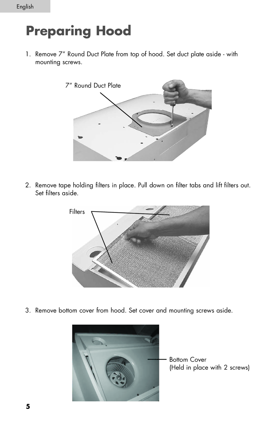 Haier 4000, 3000 user manual Preparing Hood 