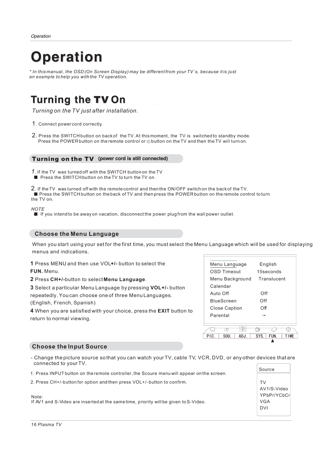 Haier 42EP24STV owner manual Turning on the TV 