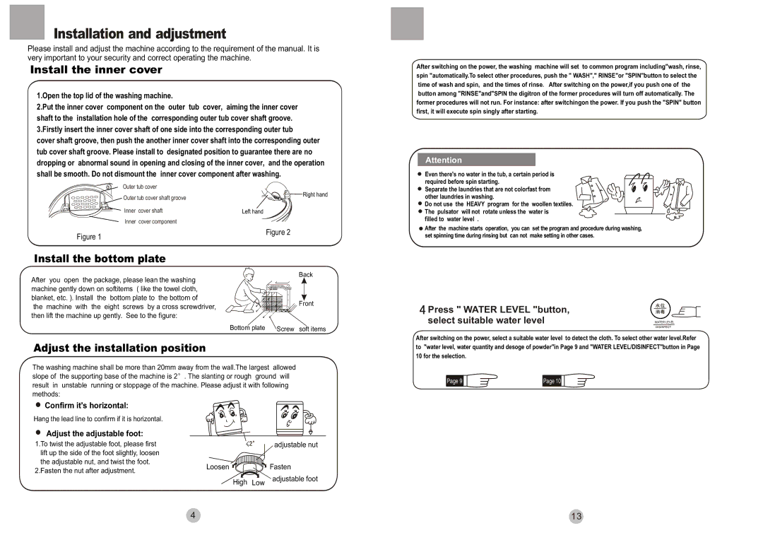 Haier 50FREE-3B user manual Installation and adjustment, Install the inner cover 