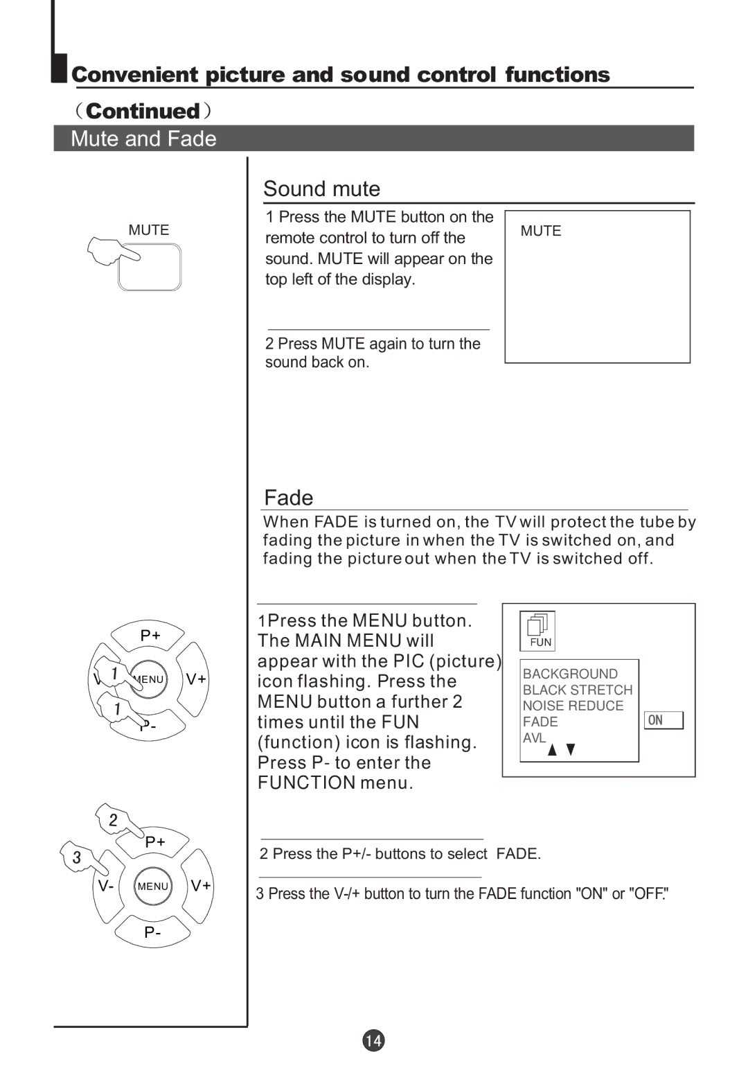 Haier 5115DVD user manual Mute and Fade, Sound mute 