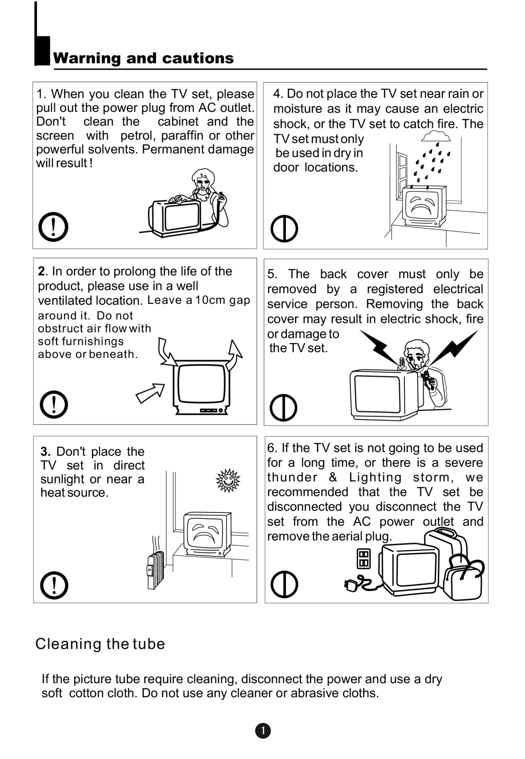 Haier 5115DVD user manual Cleaning the tube 