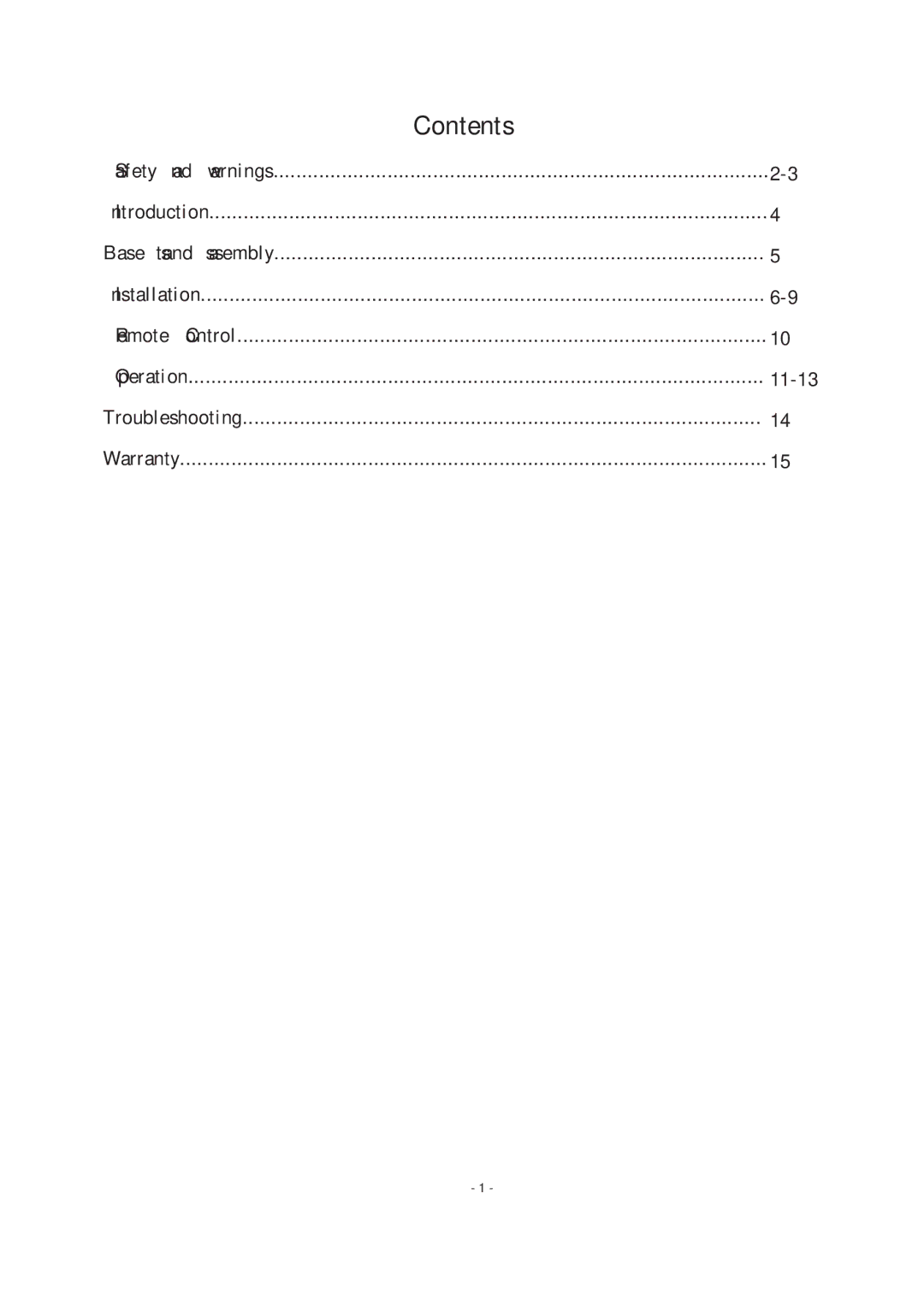 Haier 55D3550 manual Contents 