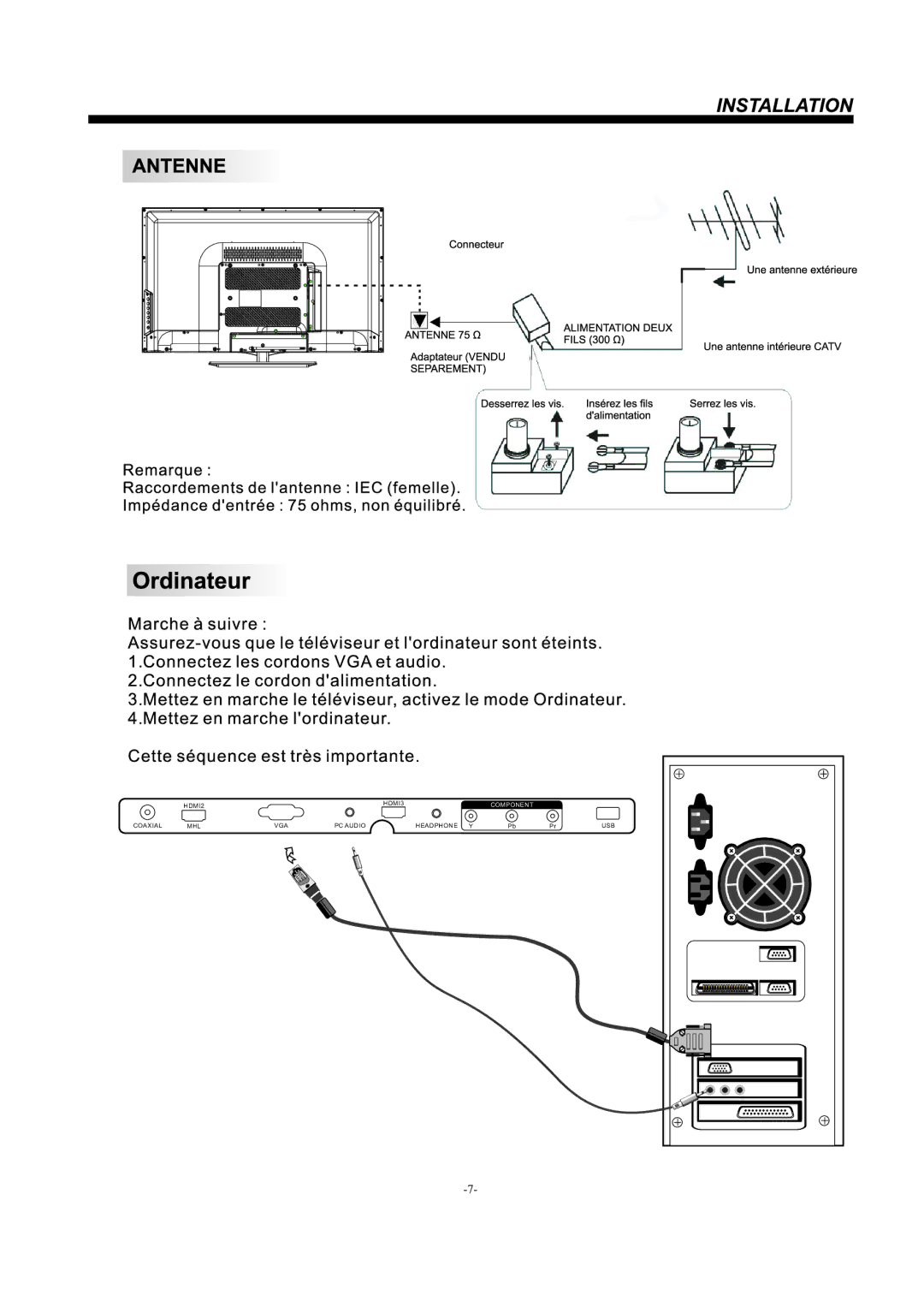 Haier 55D3550 manual Component 