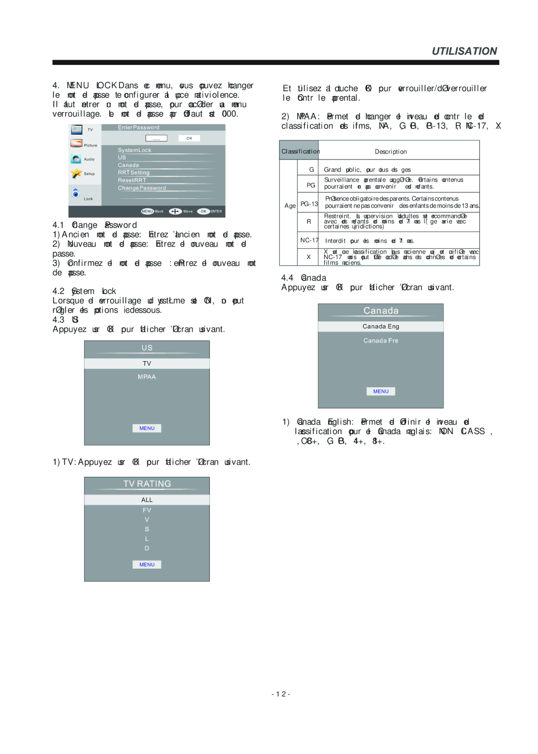 Haier 55D3550 manual TV Appuyez sur OK pour afficher lécran suivant 