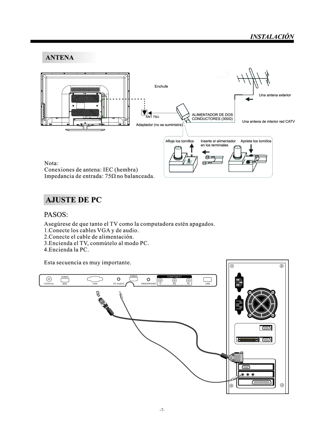 Haier 55D3550 manual Component 