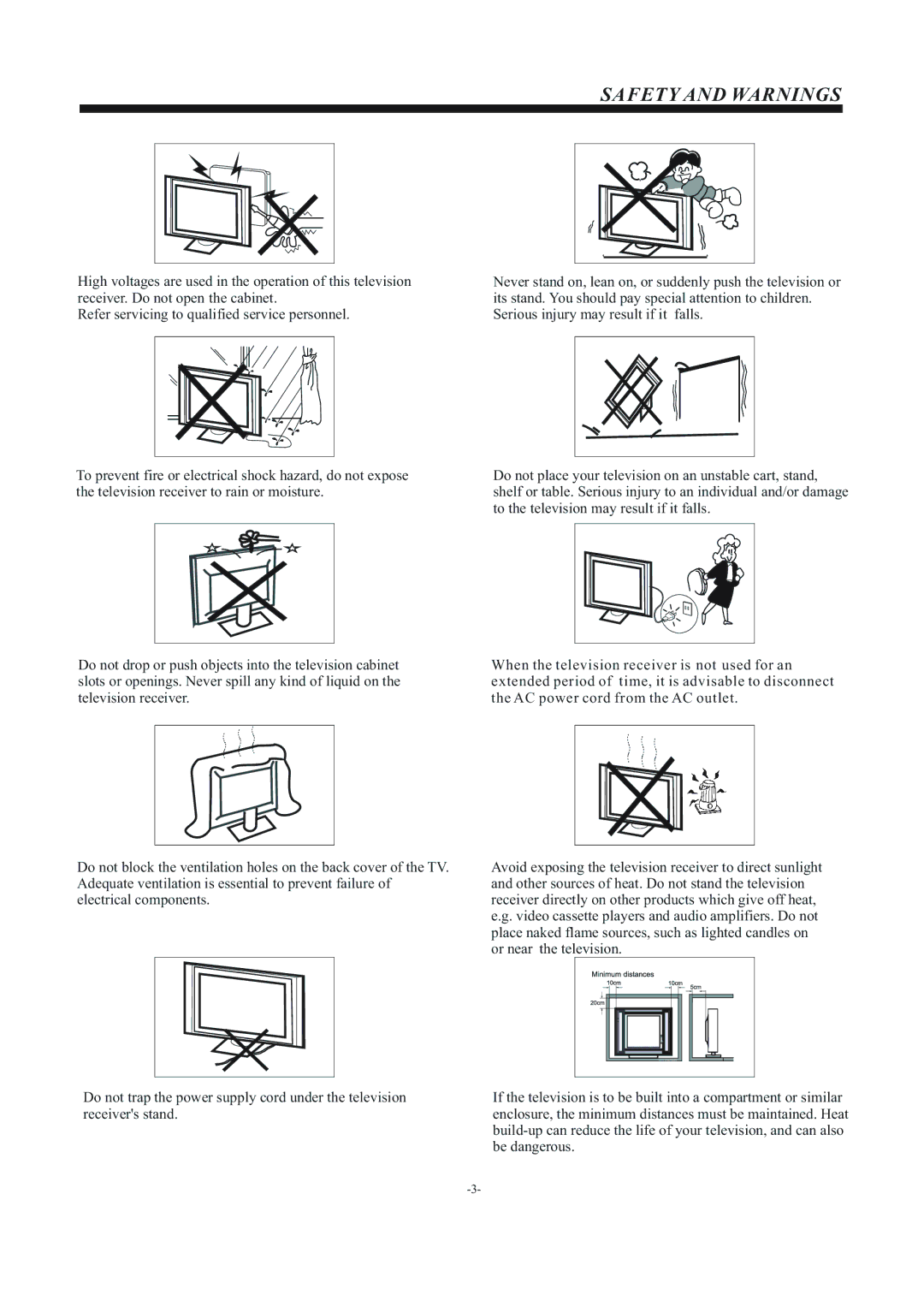 Haier 55D3550 manual Safety and Warnings 