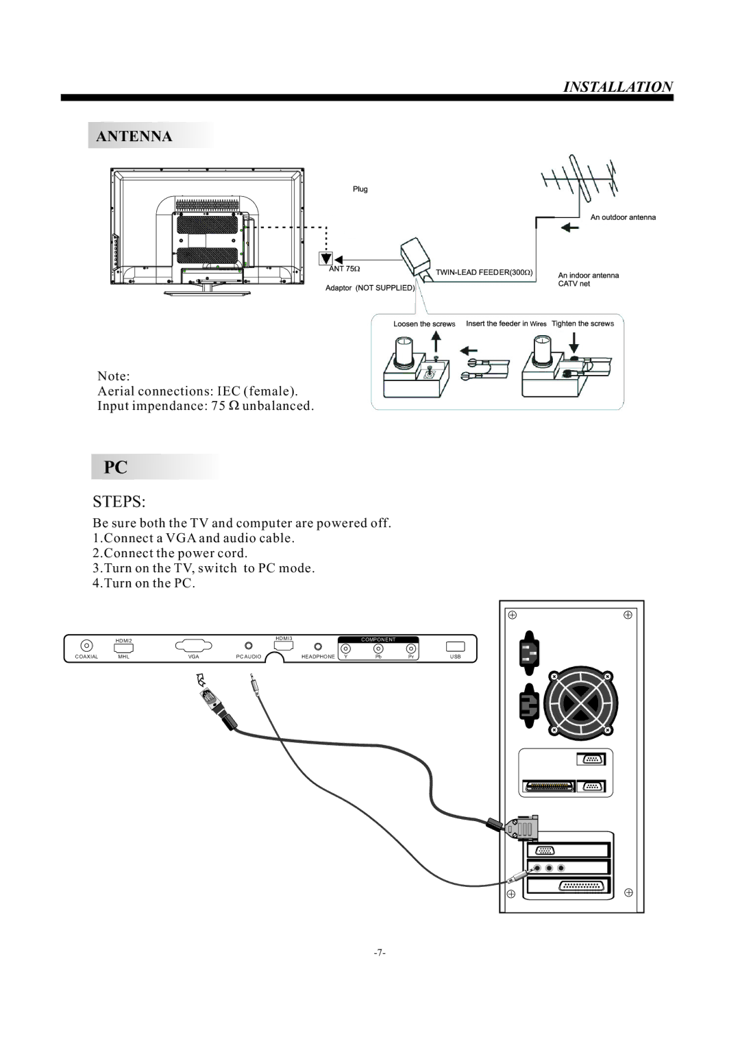 Haier 55D3550 manual Steps 