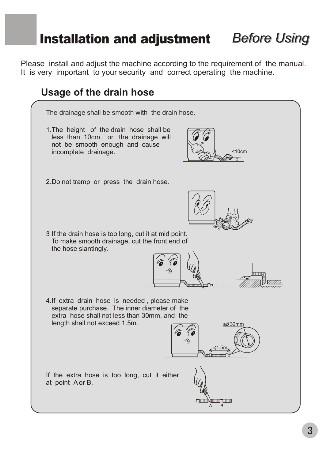 Haier 650 user manual Installation and adjustment 