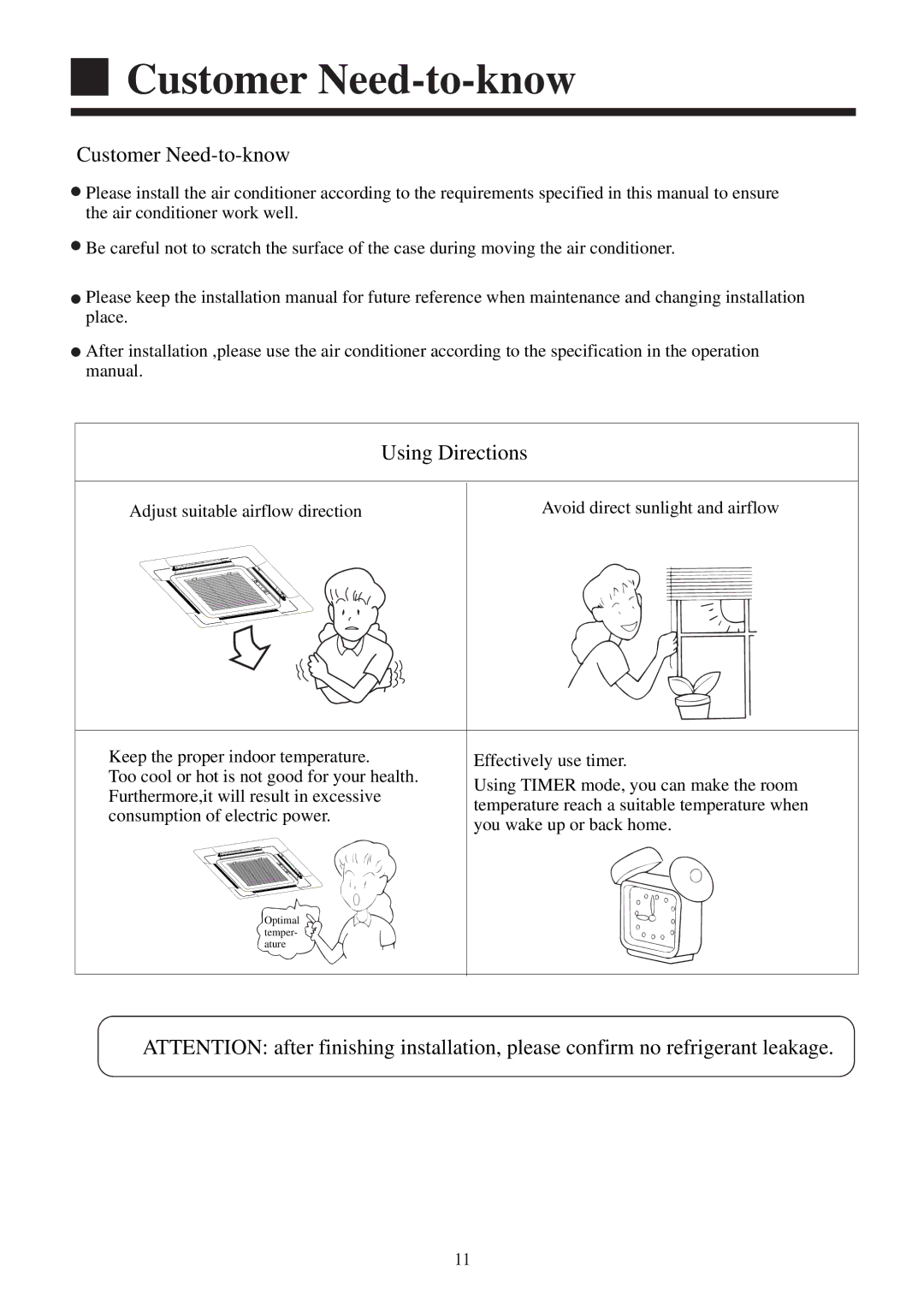 Haier AB142XCERA, AB182XCERA, AB122XCERA, AB092XCERA installation manual Customer Need-to-know, Using Directions 