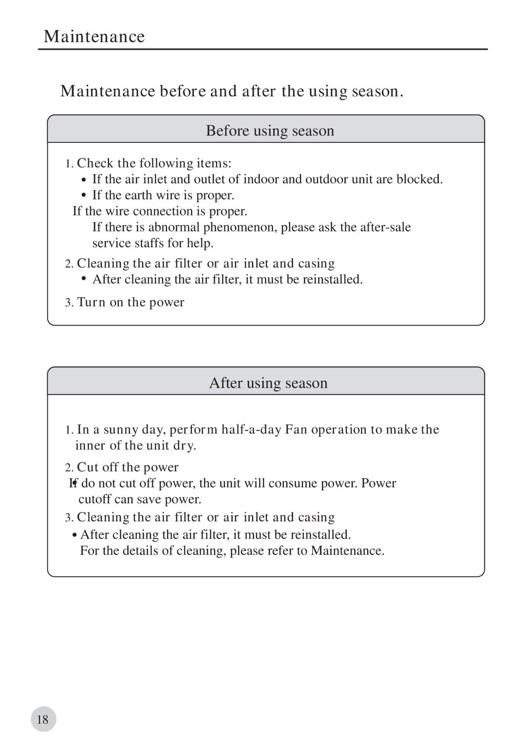 Haier AB212BCBAA, 0010571570 manual Before using season, After using season 