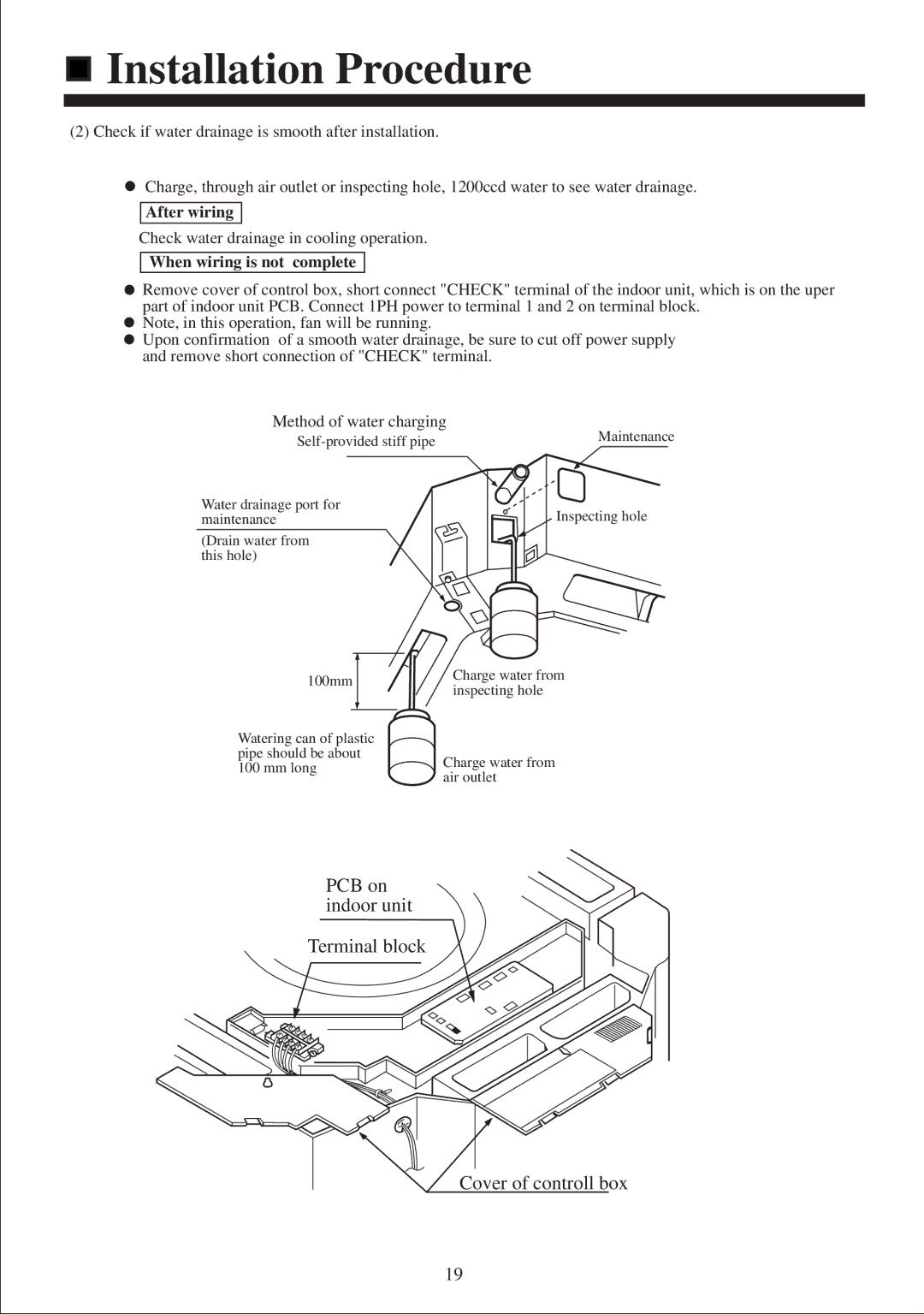 Haier AB212XCEAA operation manual After wiring, When wiring is not complete 