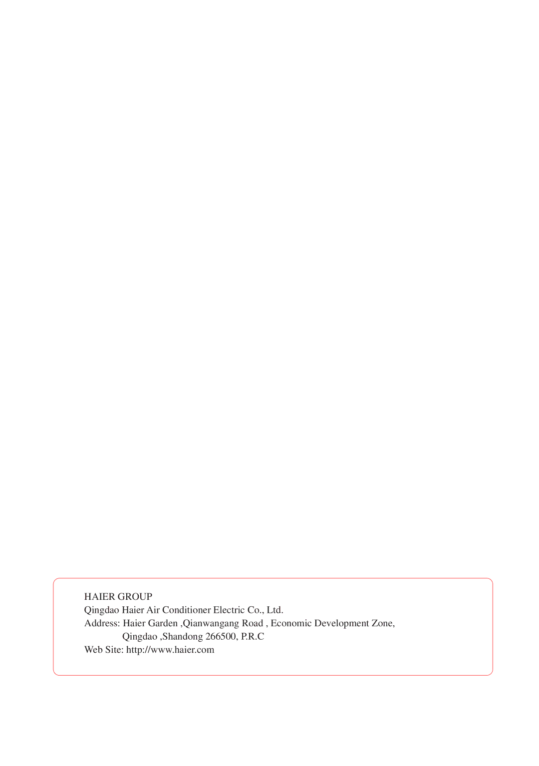 Haier AB212XCEAA operation manual Haier Group 