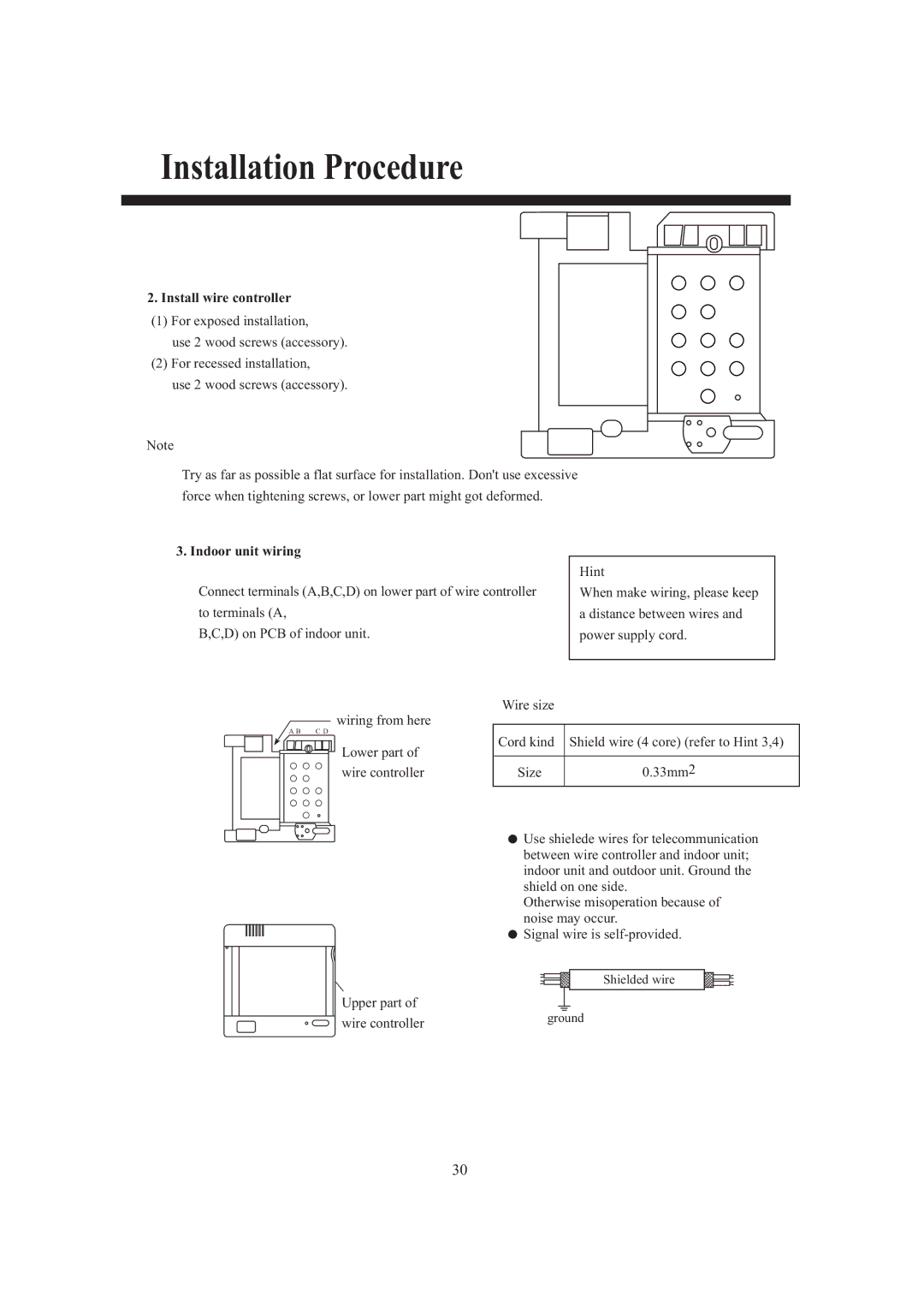 Haier AB242XCAAA operation manual Install wire controller, Indoor unit wiring 