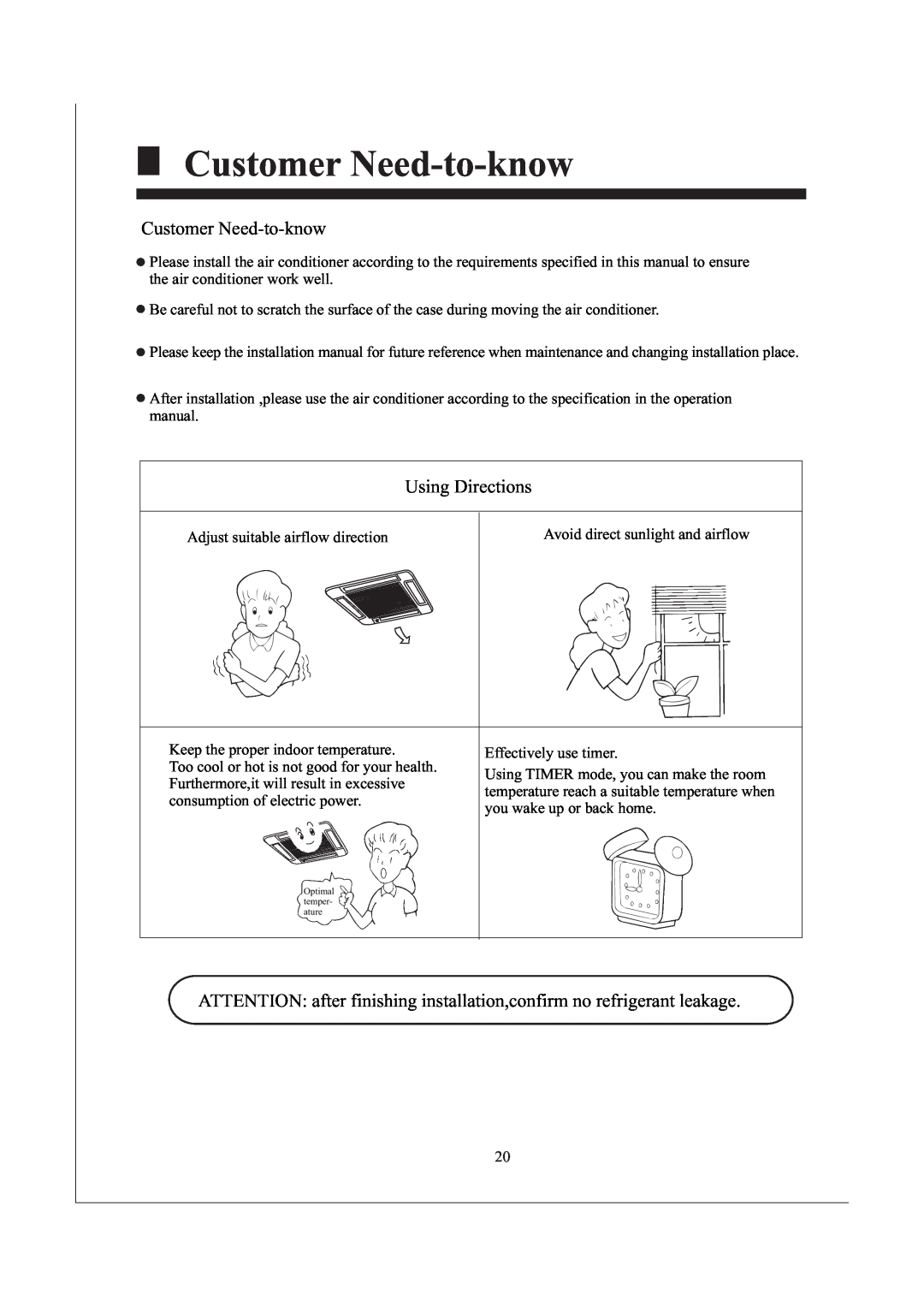 Haier AB242XCAAA operation manual Customer Need-to-know, Using Directions 