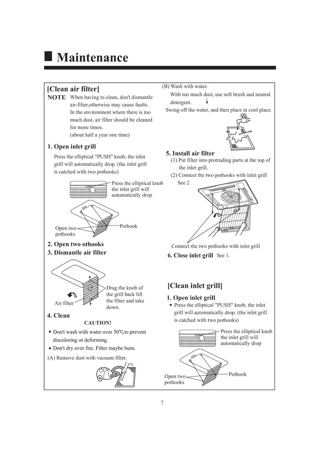 Haier AB484FCAHA, AB424FCAHA, AB244FCAHA, AB184FCAHA, AB124FAAHA, AB094FAAHA operation manual Maintenance 