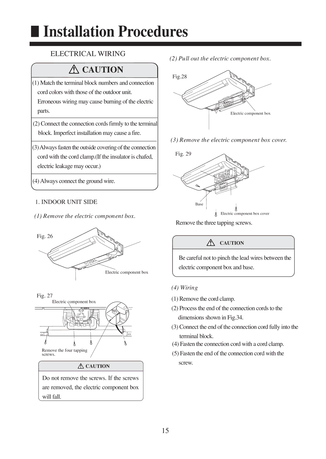 Haier AC142XCERA, AC182XCERA operation manual Electrical Wiring, Indoor Unit Side 