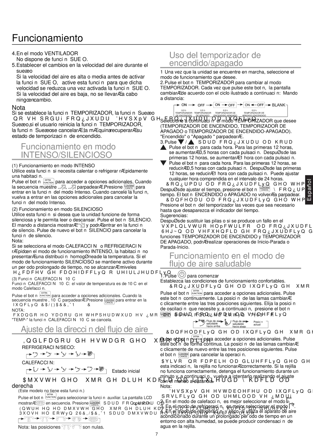 Haier AC12CS1ERA, AC18CS1ERA, AC24CS1ERA operation manual  Uso del temporizador de encendido/apagado 