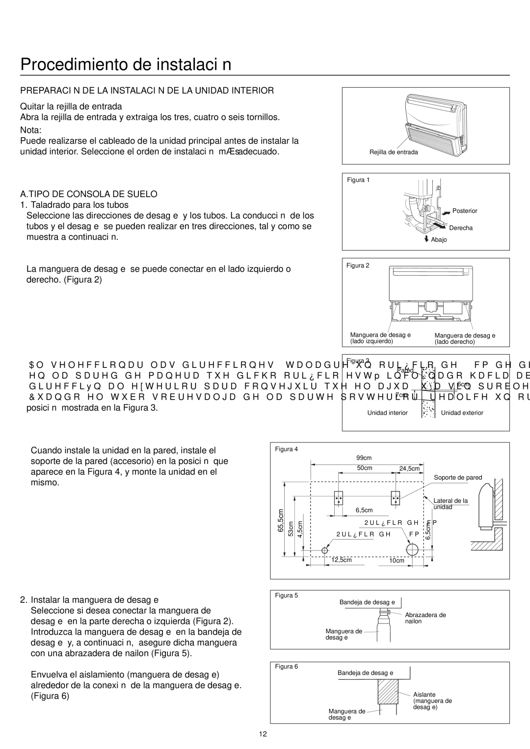 Haier AC24CS1ERA, AC18CS1ERA Nota, Tipo DE Consola DE Suelo 1. Taladrado para los tubos, Instalar la manguera de desagüe 