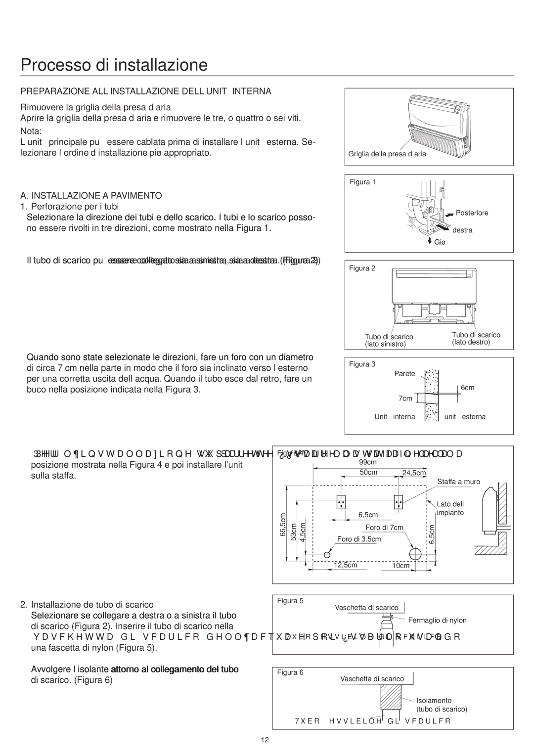 Haier AC18CS1ERA, AC24CS1ERA, AC12CS1ERA operation manual Figura Posteriore Destra Giù 