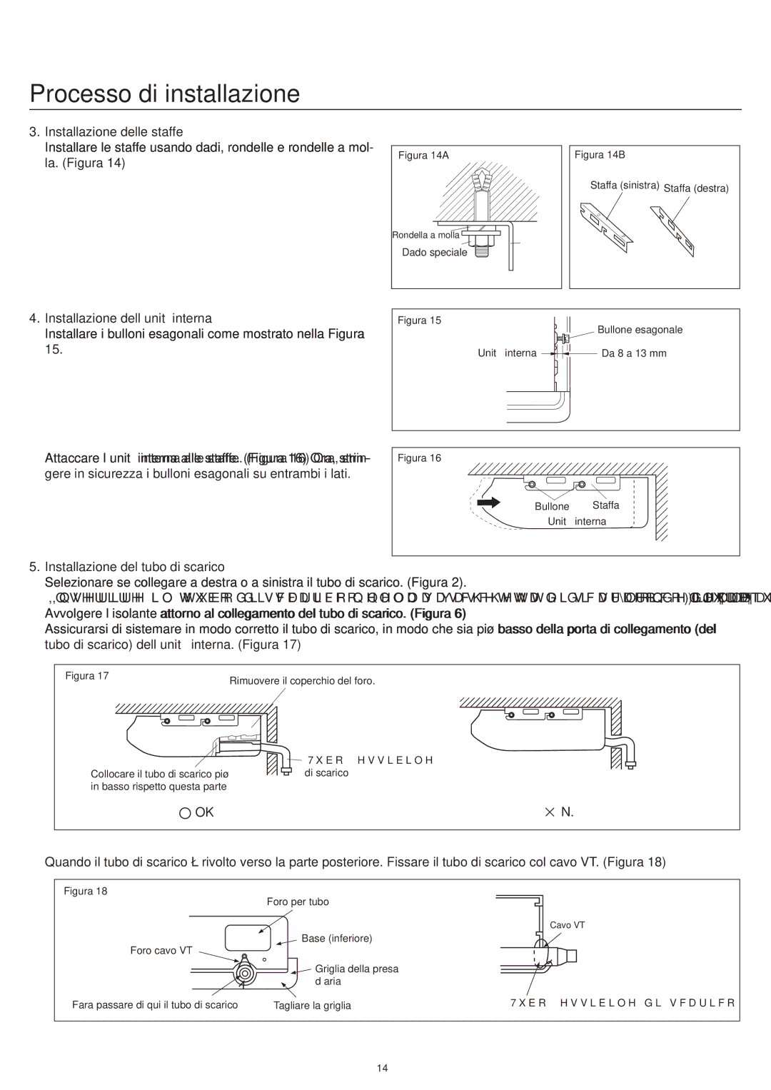 Haier AC12CS1ERA, AC18CS1ERA, AC24CS1ERA operation manual Installazione delle staffe, Figura 14A 