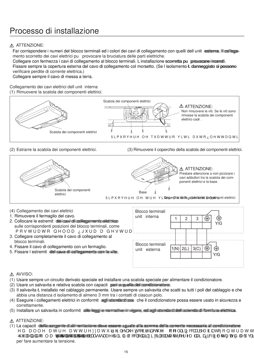 Haier AC24CS1ERA, AC18CS1ERA, AC12CS1ERA operation manual Rimuovere la scatola dei componenti elettrici 