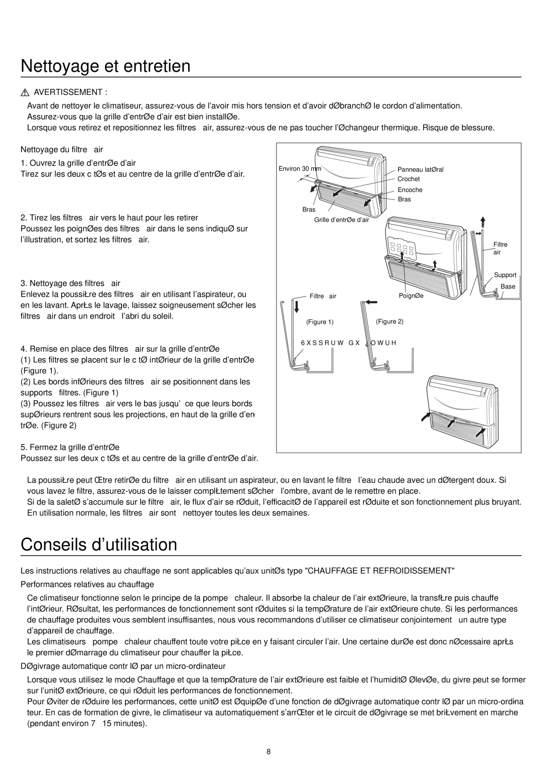 Haier AC24CS1ERA, AC18CS1ERA, AC12CS1ERA operation manual Nettoyage et entretien, Conseils dutilisation 